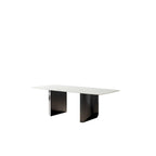 White Sintered Stone Dining Table - 6 Seater 63" Pedestal