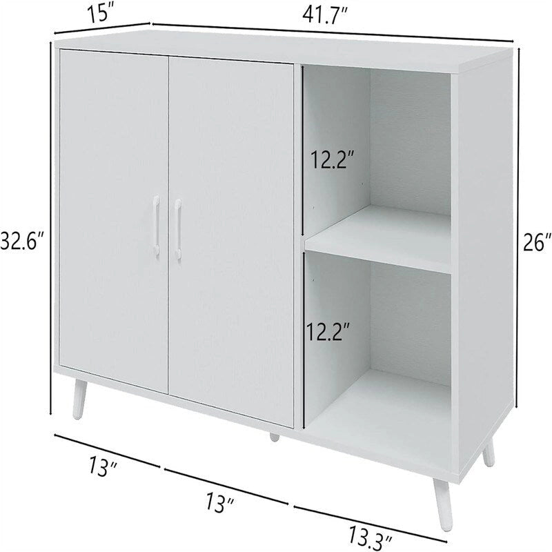 Kitchen Sideboard with 2 Door 2 Shelves - 15D x 41.7W x 32.6H