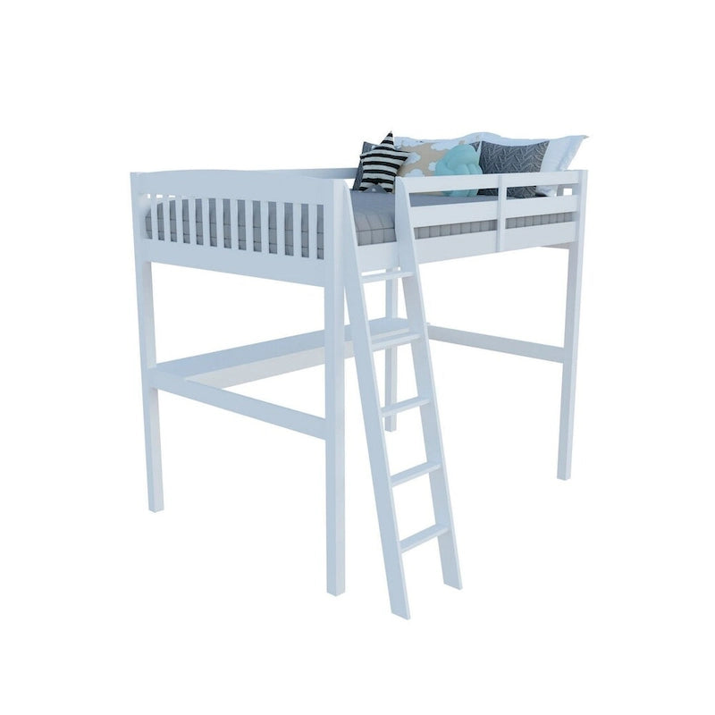 Yes4wood Everest Twin Size Loft Bed with Desk, Solid Wood