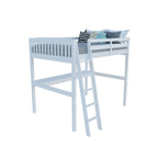 Yes4wood Everest Twin Size Loft Bed with Desk, Solid Wood