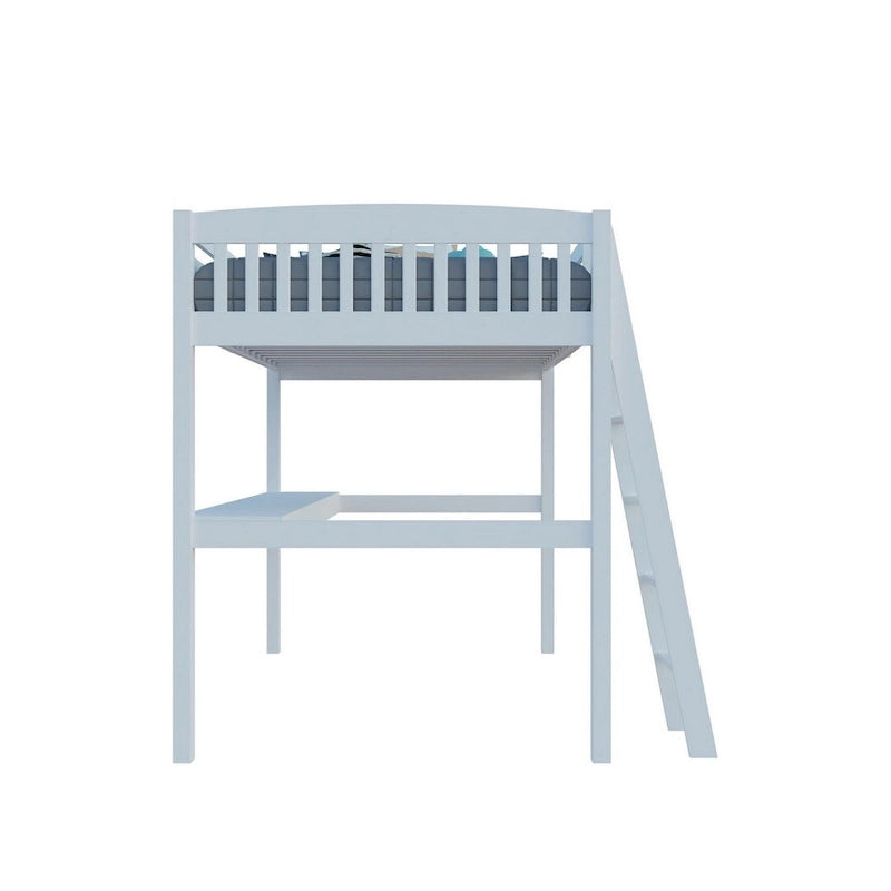 Yes4wood Everest Twin Size Loft Bed with Desk, Solid Wood