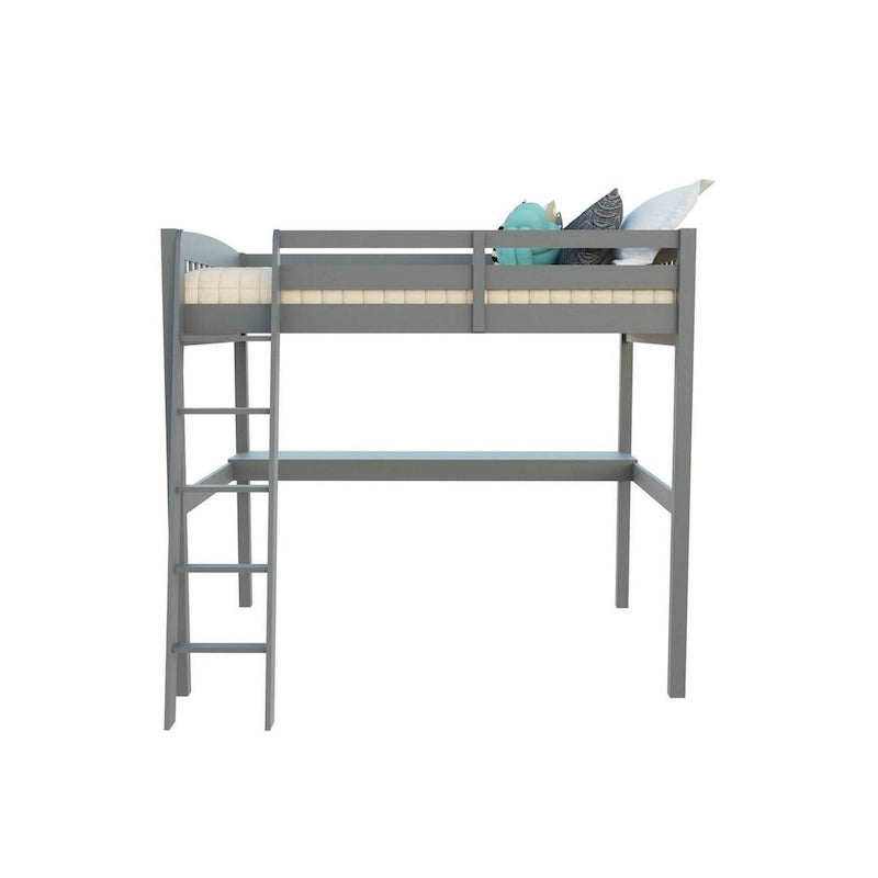 Yes4wood Everest Twin Size Loft Bed with Desk, Solid Wood
