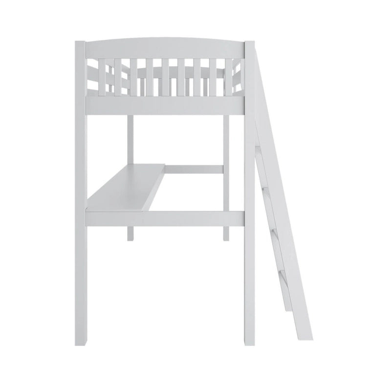 Yes4wood Everest Twin Size Loft Bed with Desk, Solid Wood