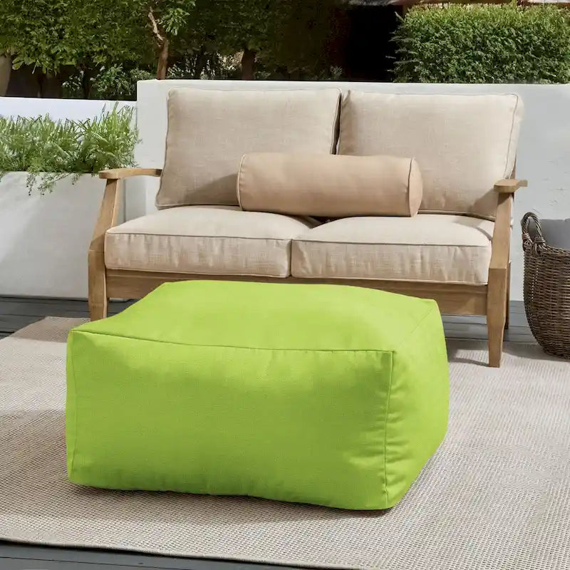 Sorra Home Sunbrella Outdoor Knife Edge Solid Bean Pouf
