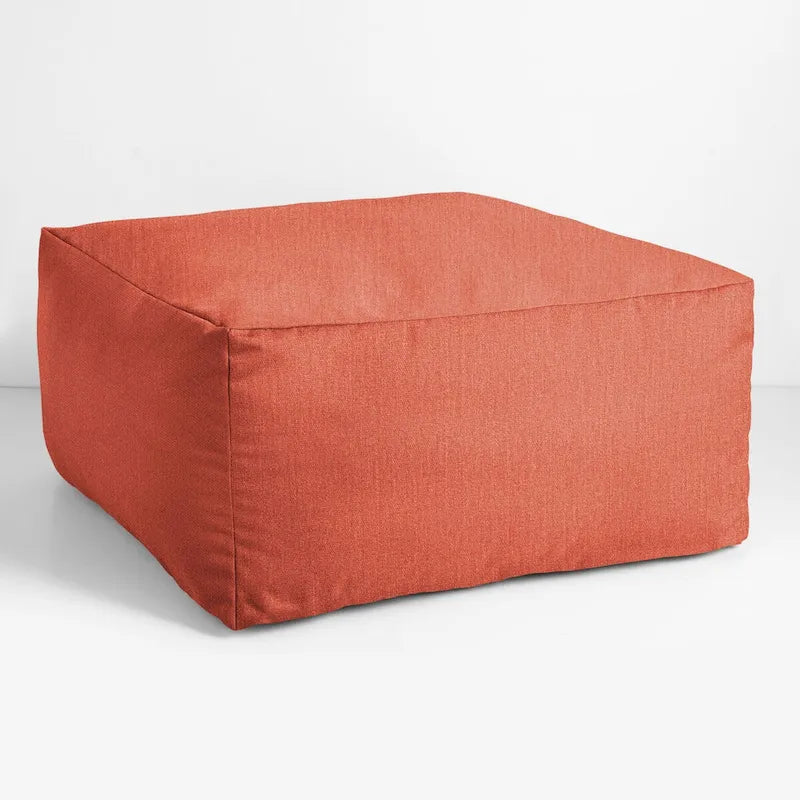 Sorra Home Sunbrella Outdoor Knife Edge Solid Bean Pouf