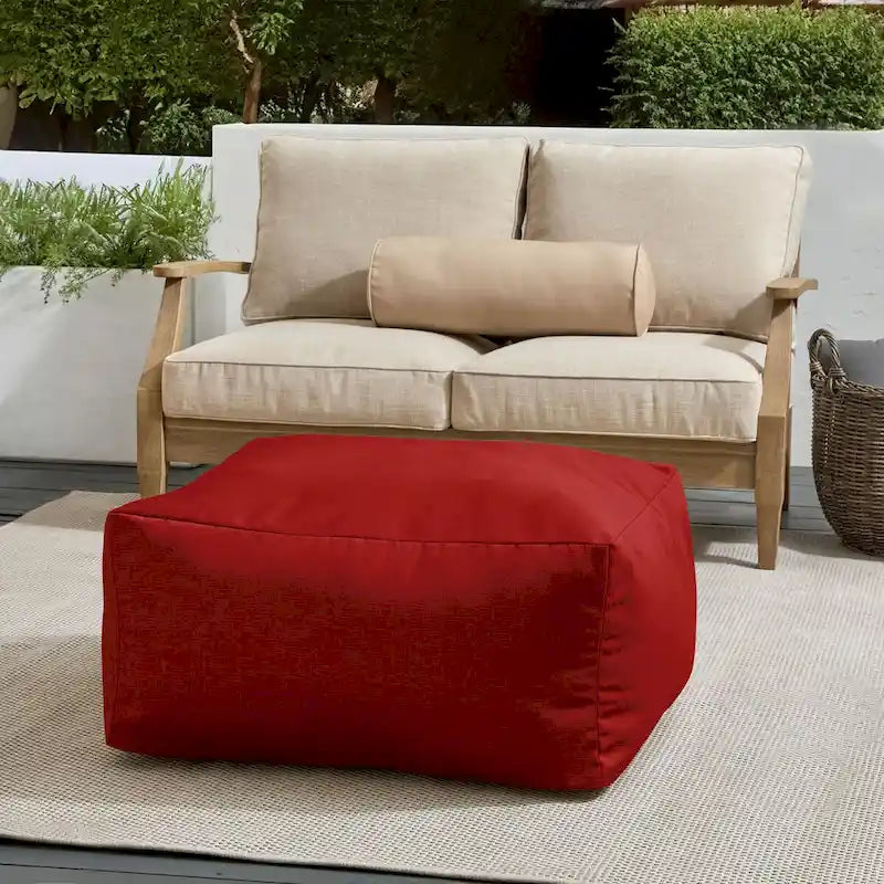 Sorra Home Sunbrella Outdoor Knife Edge Solid Bean Pouf