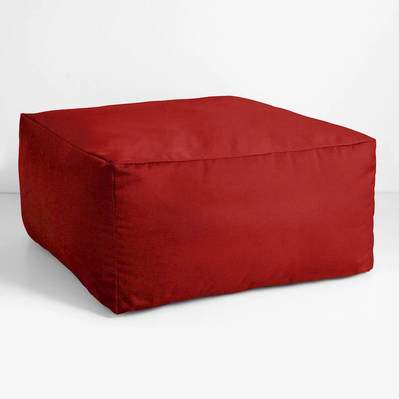 Sorra Home Sunbrella Outdoor Knife Edge Solid Bean Pouf