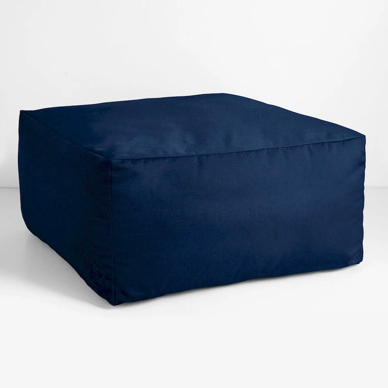 Sorra Home Sunbrella Outdoor Knife Edge Solid Bean Pouf