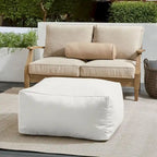 Sorra Home Sunbrella Outdoor Knife Edge Solid Bean Pouf