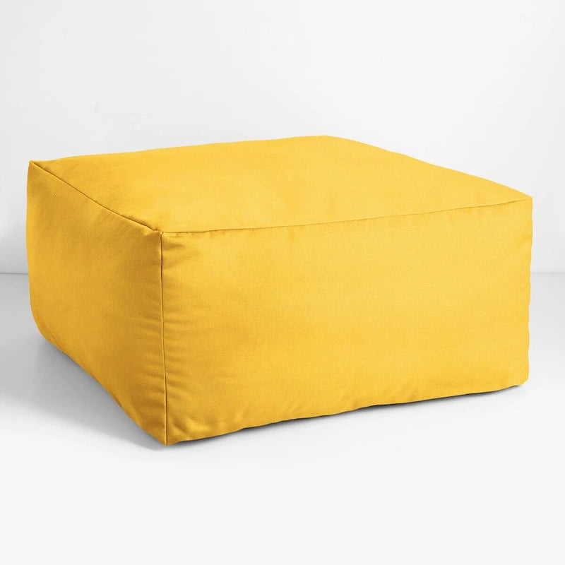 Sorra Home Sunbrella Outdoor Knife Edge Solid Bean Pouf