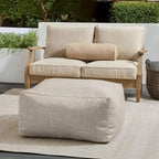 Sorra Home Sunbrella Outdoor Knife Edge Solid Bean Pouf