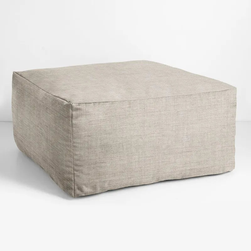 Sorra Home Sunbrella Outdoor Knife Edge Solid Bean Pouf