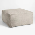 Sorra Home Sunbrella Outdoor Knife Edge Solid Bean Pouf