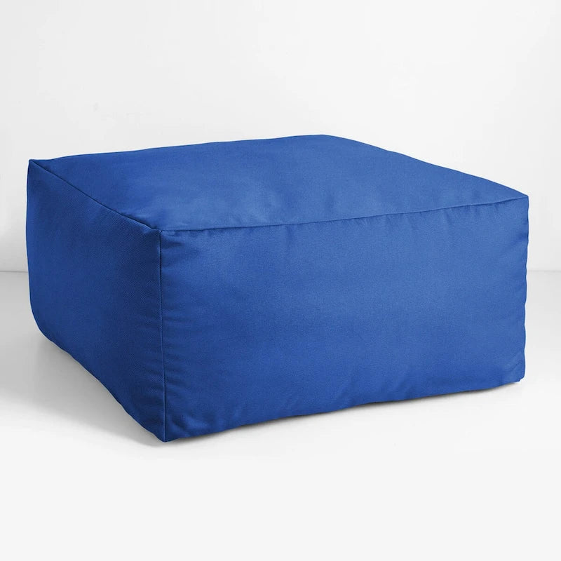 Sorra Home Sunbrella Outdoor Knife Edge Solid Bean Pouf