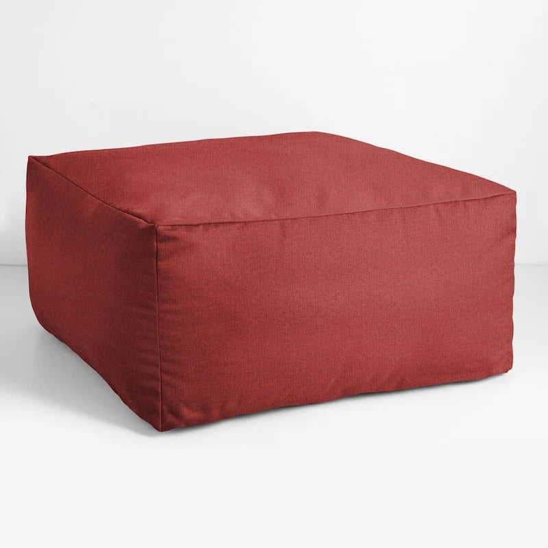 Sorra Home Sunbrella Outdoor Knife Edge Solid Bean Pouf