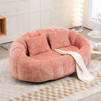 HOMEFUN Chenille Upholstered Durable Comfort Lounger High Back Bean Bag Loveseat Sofa