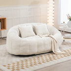 HOMEFUN Chenille Upholstered Durable Comfort Lounger High Back Bean Bag Loveseat Sofa