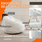 HOMEFUN Chenille Upholstered Durable Comfort Lounger High Back Bean Bag Loveseat Sofa