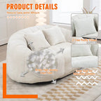 HOMEFUN Chenille Upholstered Durable Comfort Lounger High Back Bean Bag Loveseat Sofa