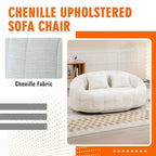 HOMEFUN Chenille Upholstered Durable Comfort Lounger High Back Bean Bag Loveseat Sofa