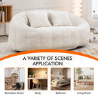 HOMEFUN Chenille Upholstered Durable Comfort Lounger High Back Bean Bag Loveseat Sofa