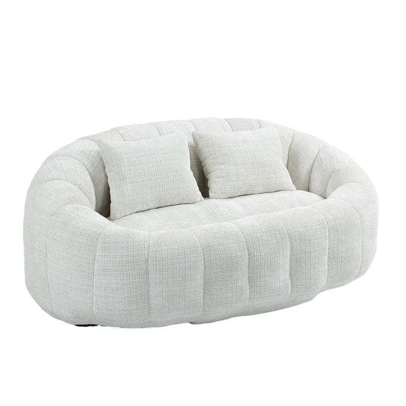 HOMEFUN Chenille Upholstered Durable Comfort Lounger High Back Bean Bag Loveseat Sofa