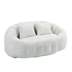 HOMEFUN Chenille Upholstered Durable Comfort Lounger High Back Bean Bag Loveseat Sofa