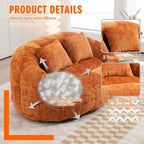 HOMEFUN Chenille Upholstered Durable Comfort Lounger High Back Bean Bag Loveseat Sofa