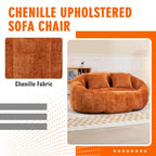 HOMEFUN Chenille Upholstered Durable Comfort Lounger High Back Bean Bag Loveseat Sofa