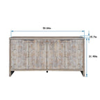 60-in Farmhouse Antique Black 4 Wooden Door Sideboard Buffet Server Accent Storage Cabinet