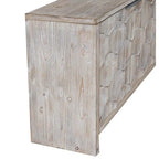 60-in Farmhouse Antique Black 4 Wooden Door Sideboard Buffet Server Accent Storage Cabinet
