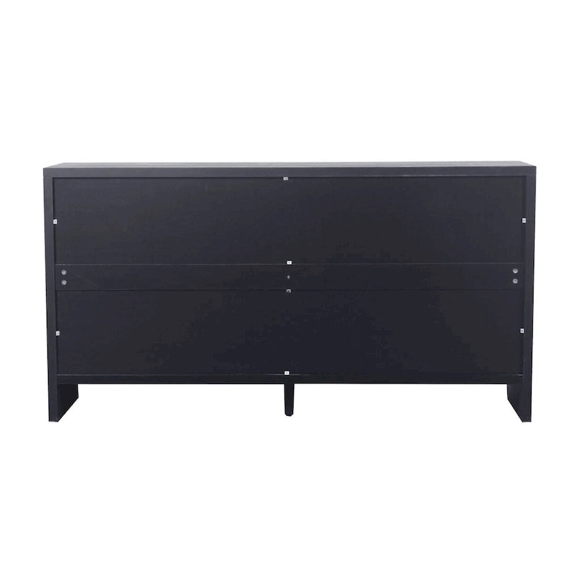 60-in Farmhouse Antique Black 4 Wooden Door Sideboard Buffet Server Accent Storage Cabinet