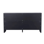 60-in Farmhouse Antique Black 4 Wooden Door Sideboard Buffet Server Accent Storage Cabinet