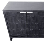 60-in Farmhouse Antique Black 4 Wooden Door Sideboard Buffet Server Accent Storage Cabinet