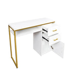 38.19 W Particle Board Computer Desk Manicure Table with 2 Drawers and 1 Cabinet