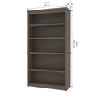 Bestar Logan 66W U-Shaped Desk with Hutch, Cabinet, and Bookcase