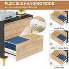 File Cabinet with 2 Drawers, Lateral Filing Cabinet with Adjustable Hanging Bar