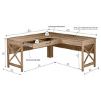 Saint Birch Alaska Modern Farmhouse L-Shaped Desk with Drawer