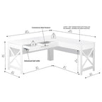 Saint Birch Alaska Modern Farmhouse L-Shaped Desk with Drawer