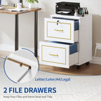 Moasis Mobile Filing Cabinet with 2 Drawers Printer Stand Fit A4, Letter Size, File Cabinet with Charging Station