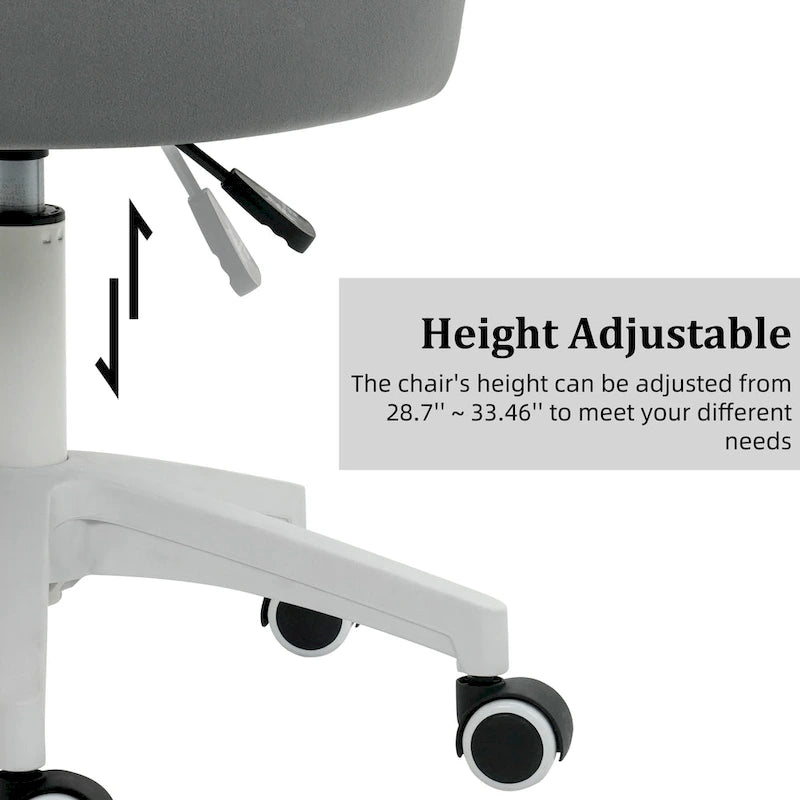 XINMICS Modern Velvet Task Chair 360 Swivel Adjustable Height Office Chair