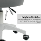 XINMICS Modern Velvet Task Chair 360 Swivel Adjustable Height Office Chair