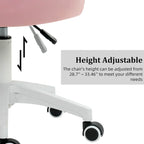 XINMICS Modern Velvet Task Chair 360 Swivel Adjustable Height Office Chair