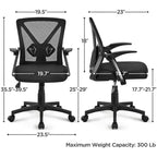 Yaheetech Mesh Office Chair with Flip-up Armrests Comfy Desk Chair - N/A