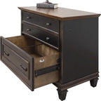 Hartford Wood Lateral File With Locking Legal/Letter File Drawer, Storage Cabinet, Black