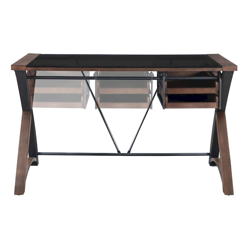 48 Glass-Top Desk with Storage