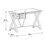 48 Glass-Top Desk with Storage