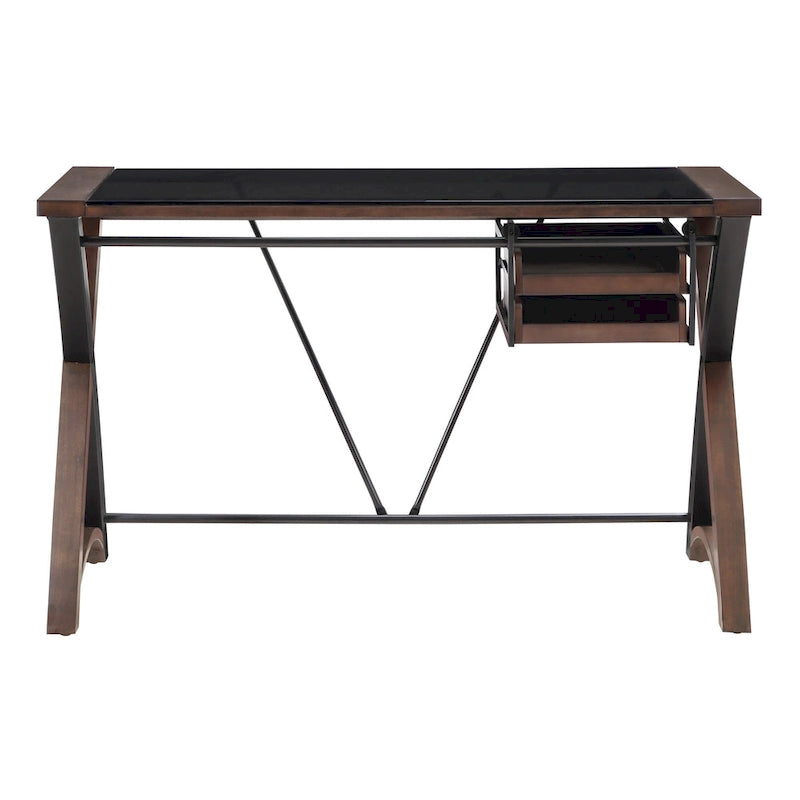 48 Glass-Top Desk with Storage