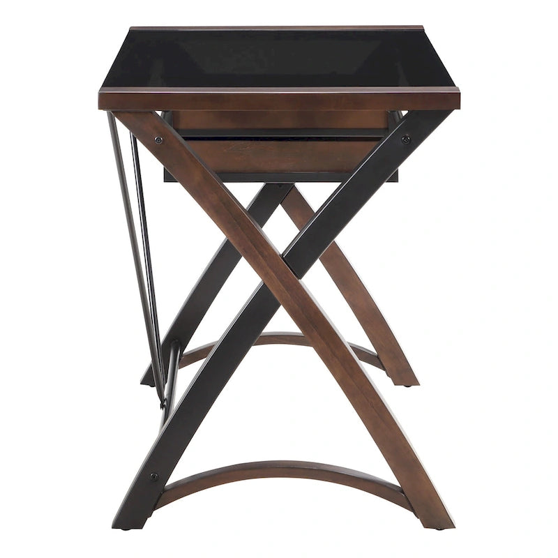 48 Glass-Top Desk with Storage