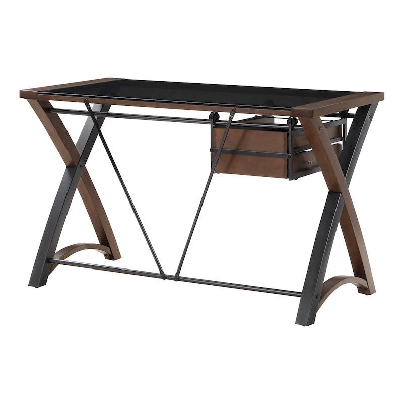 48 Glass-Top Desk with Storage